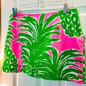 Lilly Pulitzer Pink/Green (Pink Pout) Flamenco Pineapple Print Tate Mini Skirt🍍